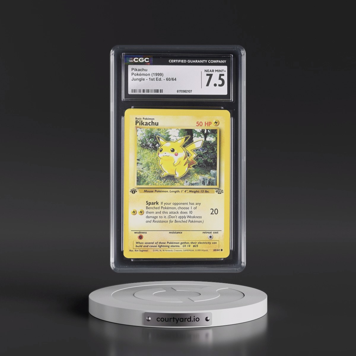 1999 Jungle #60/64 Pikachu - 1st Edition 1st Edition (CGC 7.5 NM+)