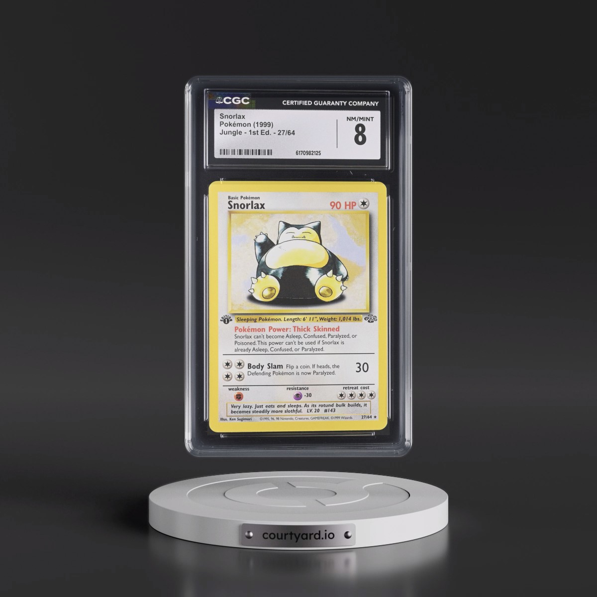 1999 Jungle #27/64 Snorlax - 1st Edition 1st Edition (CGC 8 NM-MT)