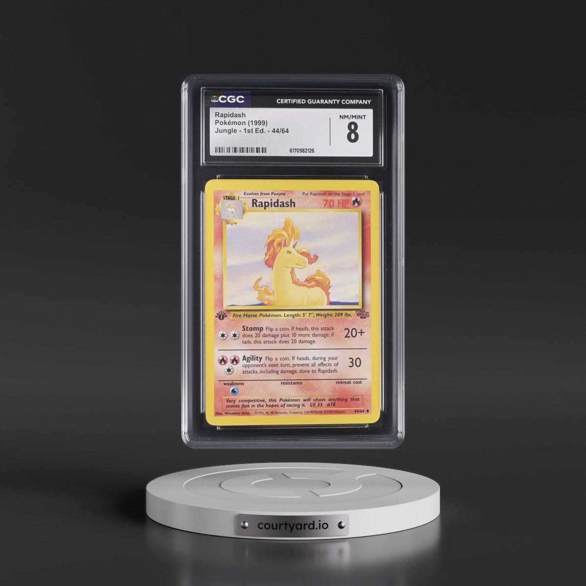 1999 Jungle #44/64 Rapidash - 1st Edition 1st Edition (CGC 8 NM-MT)