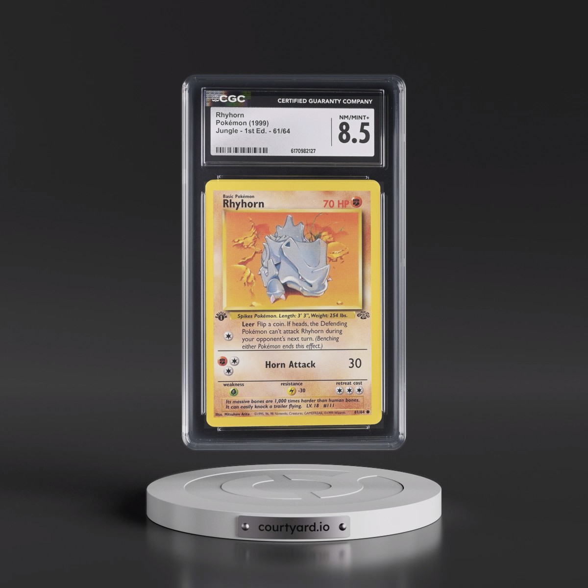 1999 Jungle #61/64 Rhyhorn - 1st Edition 1st Edition (CGC 8.5 NM-MT+)