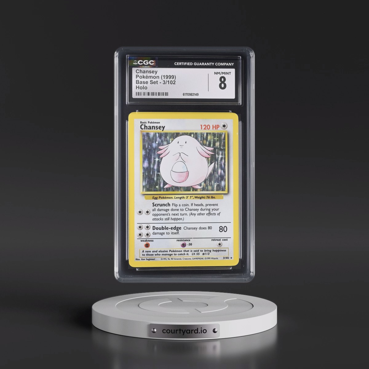 1999 Base Set #3/102 Chansey - Holo (CGC 8 NM-MT)