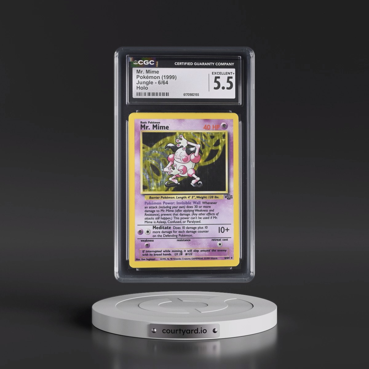 1999 Jungle #6/64 Mr. Mime - Holo (CGC 5.5 EX+)