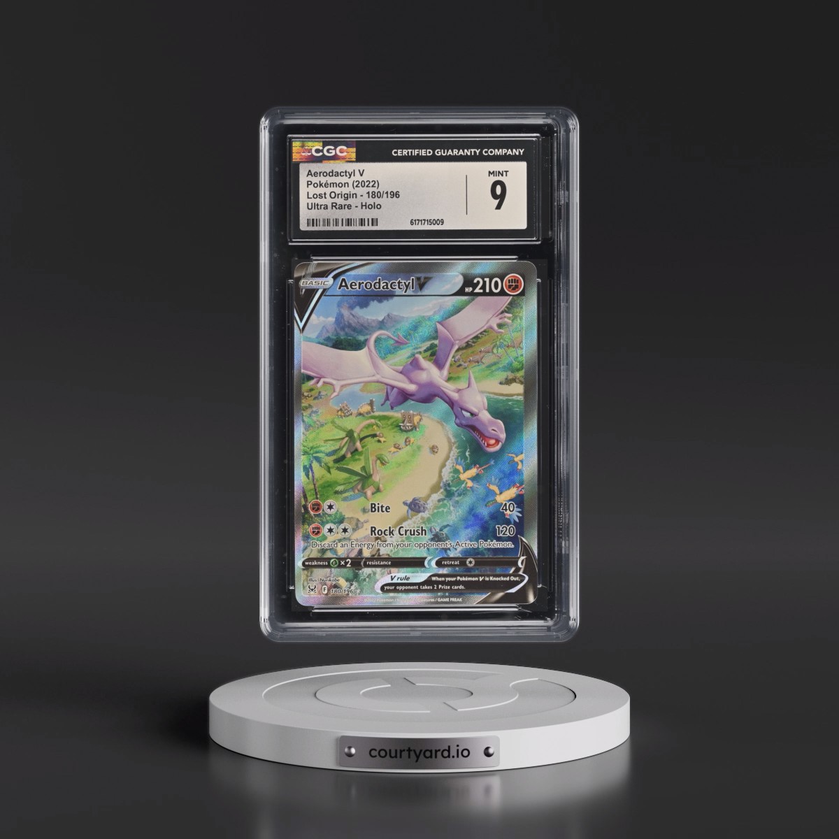 2022 Lost Origin Aerodactyl V - Ultra Rare Holo #180/196 CGC 9