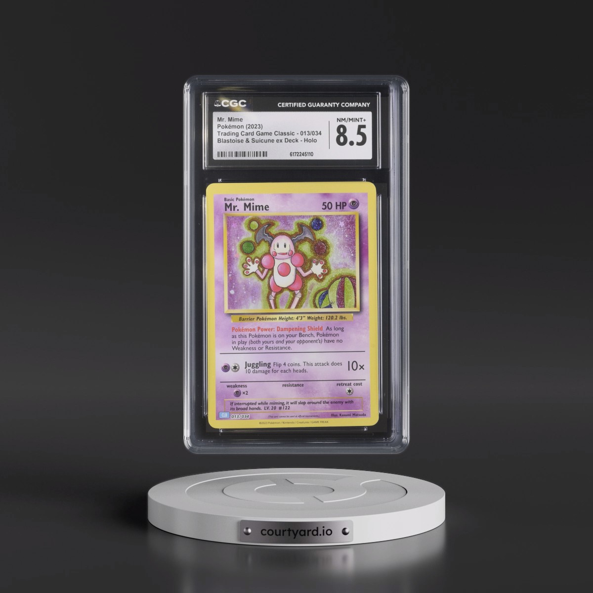 2023 Trading Card Game Classic - CLV, CLC, CLB #013/034 Mr. Mime - Blastoise & Suicune ex Deck - CLB Holo (CGC 8.5 NM-MT+)