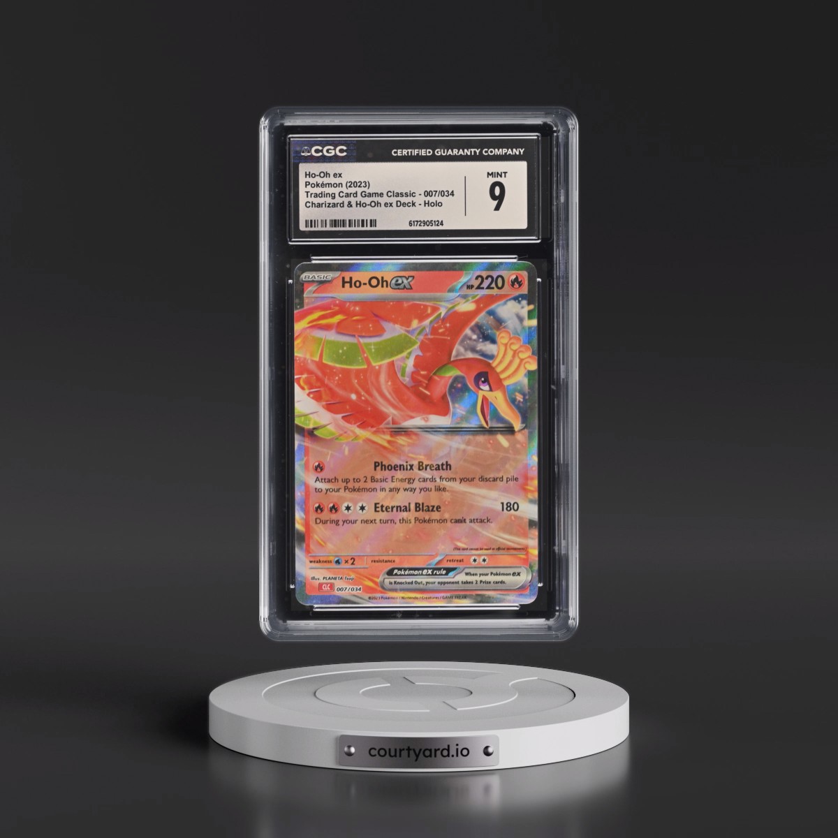 2023 Trading Card Game Classic - CLV, CLC, CLB #007/034 Ho-Oh ex - Charizard & Ho-Oh ex Deck - CLC Holo (CGC 9 MINT)
