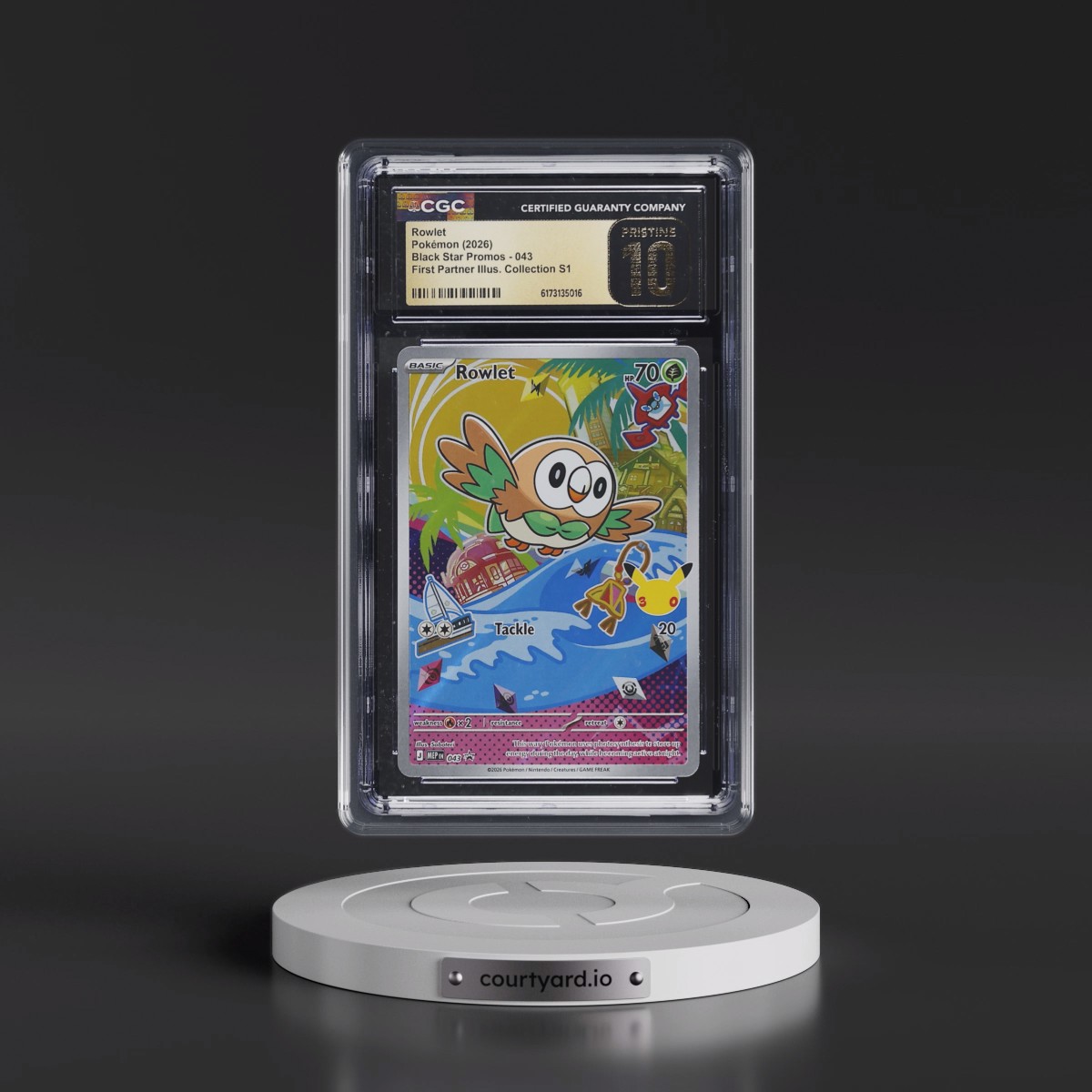 2025 Black Star Promos - Mega Evolution MEP EN Rowlet - First Partner Illustration Collection Series 1 (Holo) #043 CGC 10