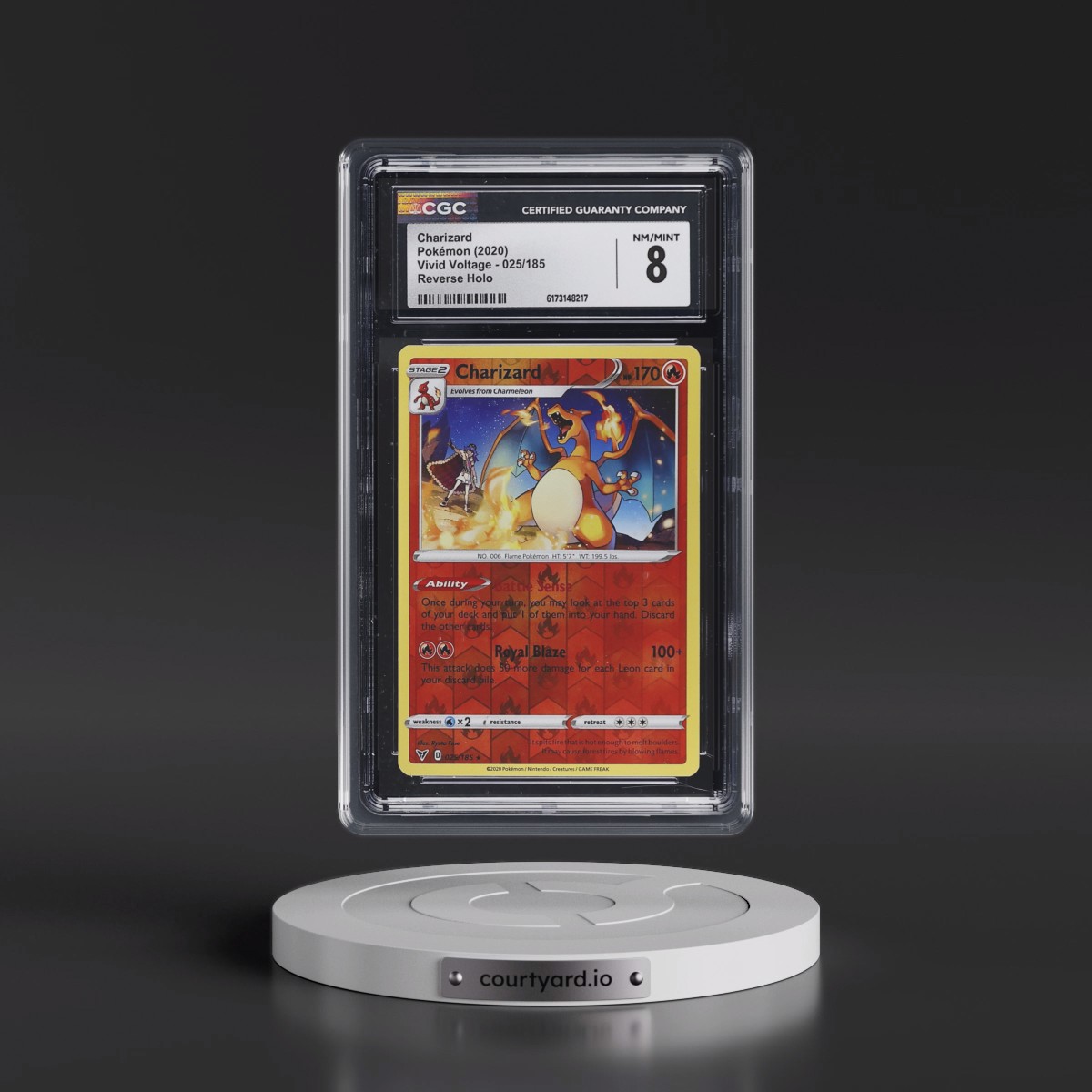2020 Vivid Voltage Charizard - Reverse Holo #025/185 CGC 8