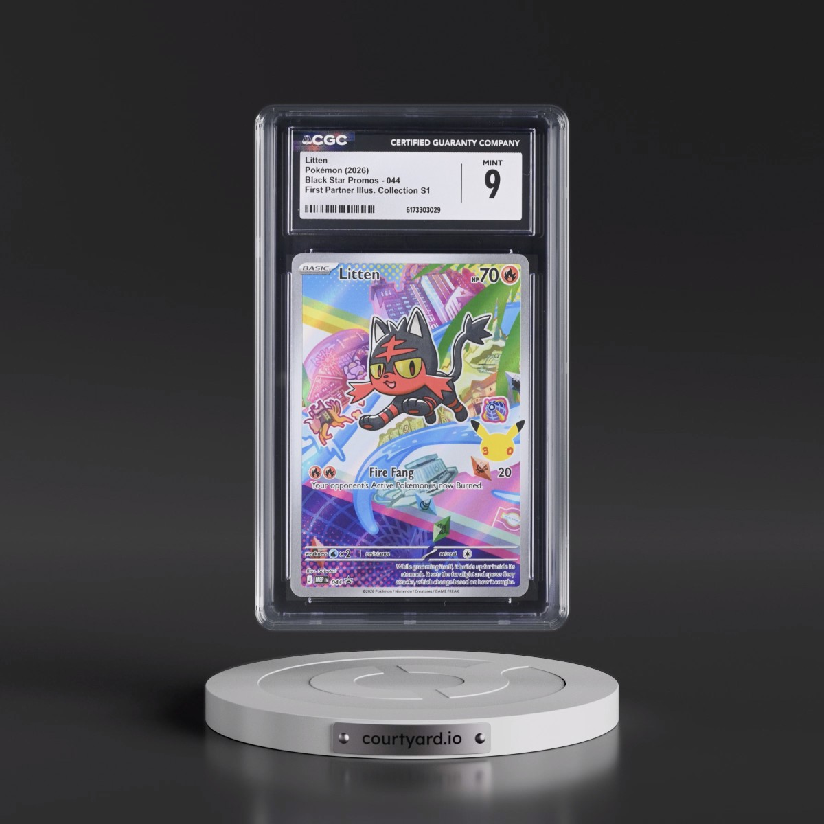 2025 Black Star Promos - Mega Evolution MEP EN #044 Litten - First Partner Illustration Collection Series 1 (Holo) (CGC 9 MINT)