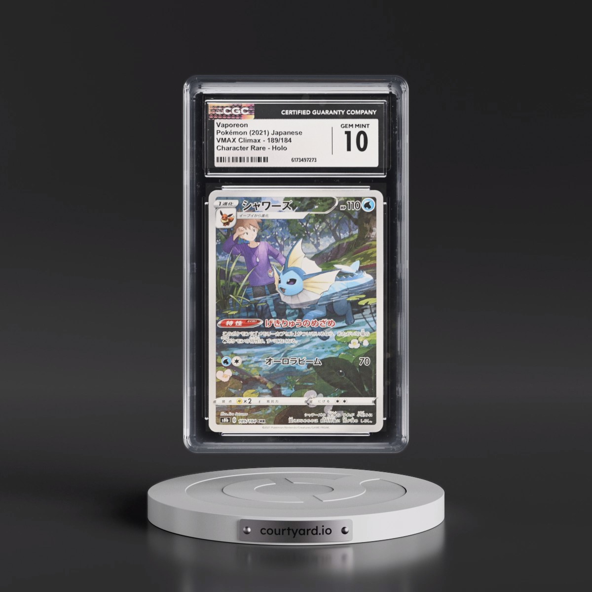 2021 VMAX Climax #189/184 Vaporeon - Character Rare Holo (CGC 10 GEM MINT)