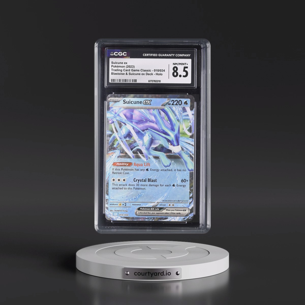 2023 Trading Card Game Classic - CLV, CLC, CLB #010/034 Suicune ex - Blastoise & Suicune ex Deck - CLB Holo (CGC 8.5 NM-MT+)