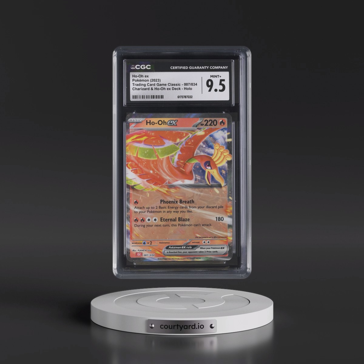 2023 Trading Card Game Classic - CLV, CLC, CLB #007/034 Ho-Oh ex - Charizard & Ho-Oh ex Deck - CLC Holo (CGC 9.5 MINT+)