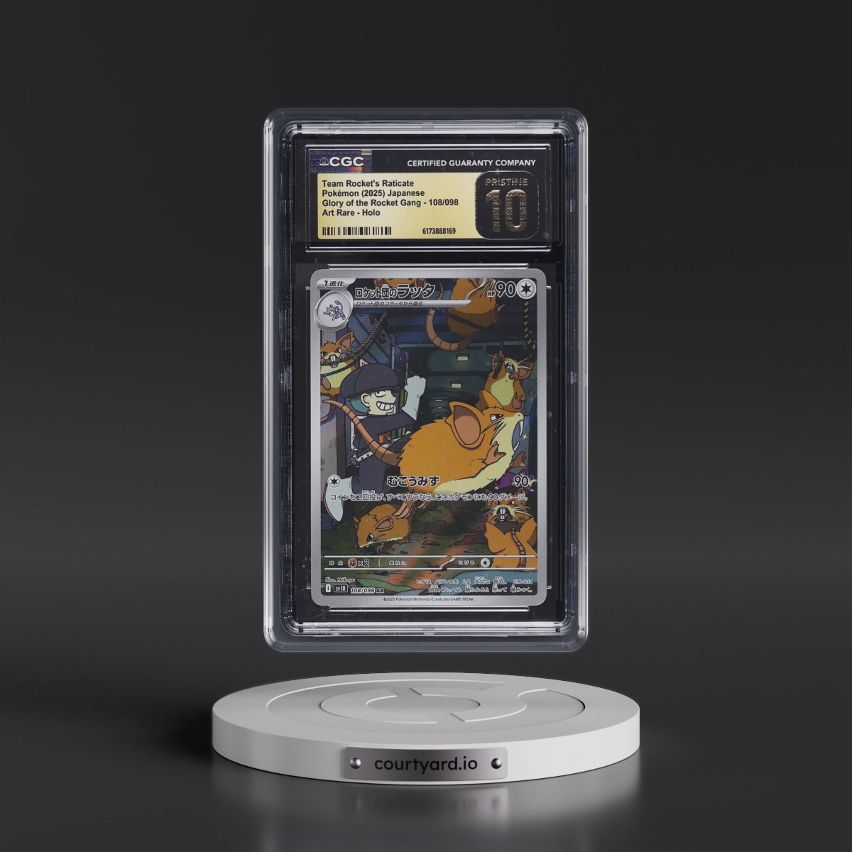 2025 Glory of the Rocket Gang - sv10 #108/098 Team Rocket's Raticate - Art Rare Holo (CGC 10 PRISTINE)