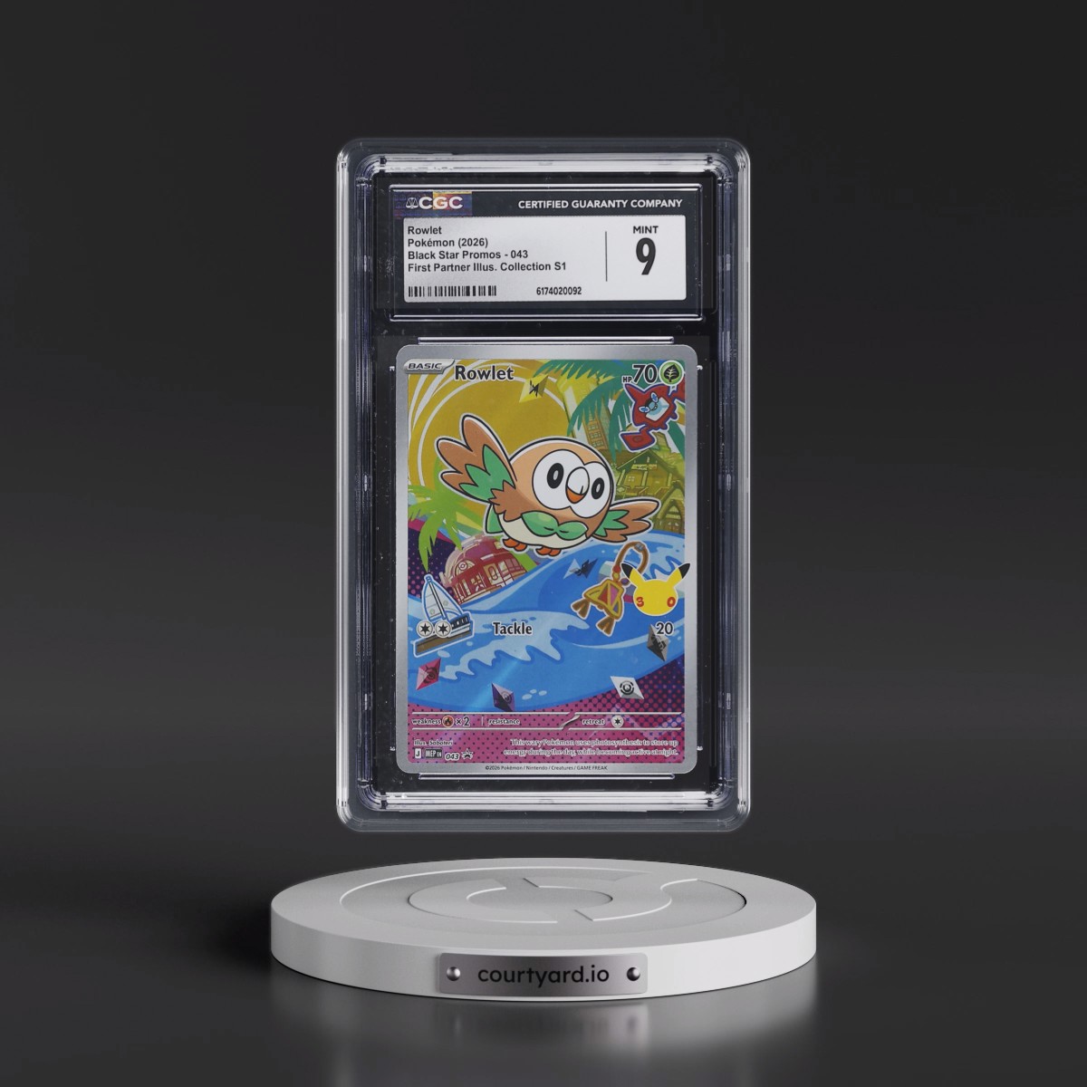 2025 Black Star Promos - Mega Evolution MEP EN Rowlet - First Partner Illustration Collection Series 1 (Holo) #043 CGC 9