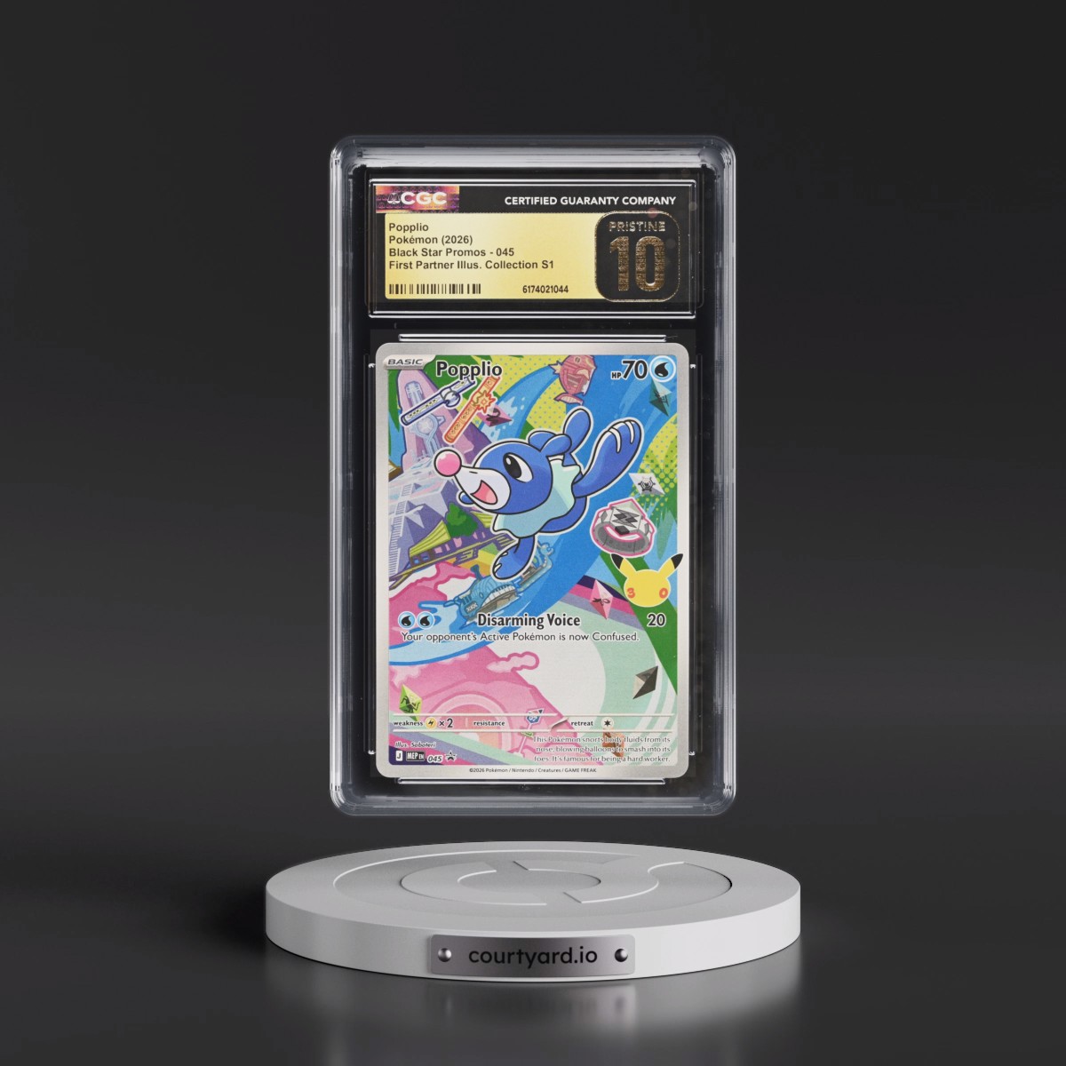 2025 Black Star Promos - Mega Evolution MEP EN #045 Popplio - First Partner Illustration Collection Series 1 (Holo) (CGC 10 PRISTINE)