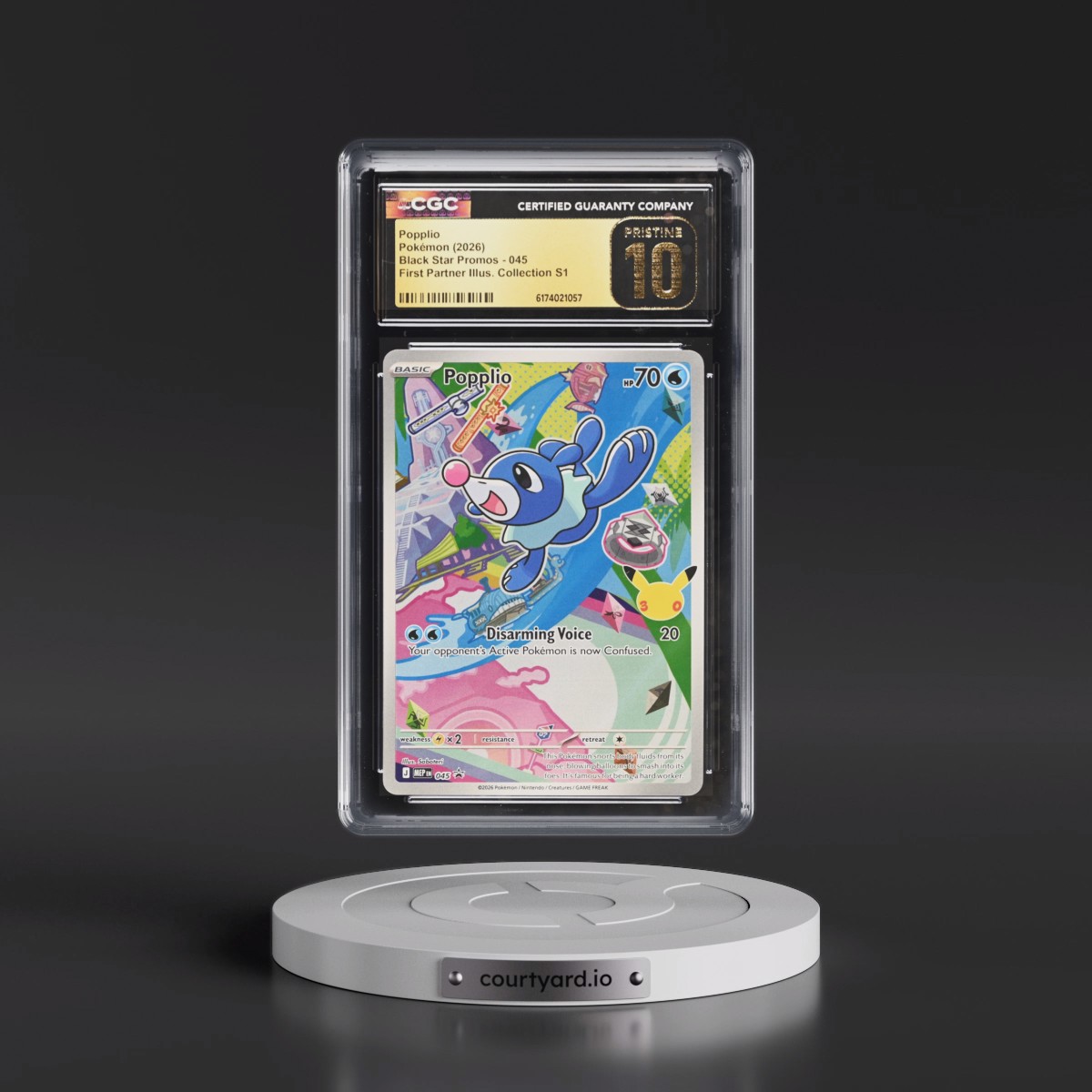 2025 Black Star Promos - Mega Evolution MEP EN #045 Popplio - First Partner Illustration Collection Series 1 (Holo) (CGC 10 PRISTINE)