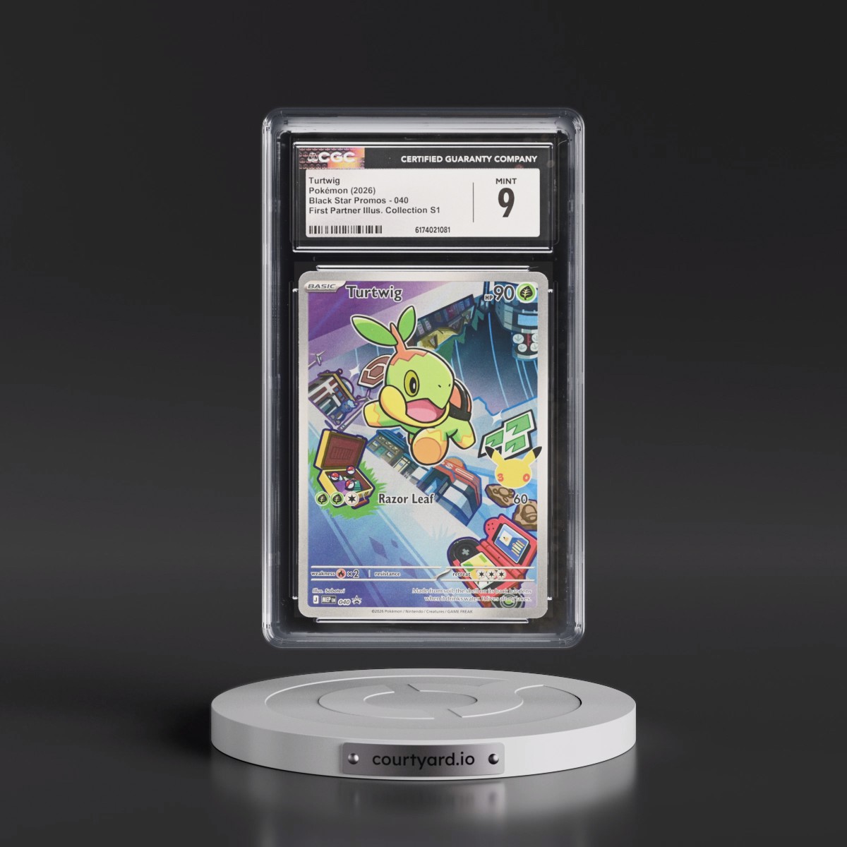 2025 Black Star Promos - Mega Evolution MEP EN #040 Turtwig - First Partner Illustration Collection Series 1 (Holo) (CGC 9 MINT)