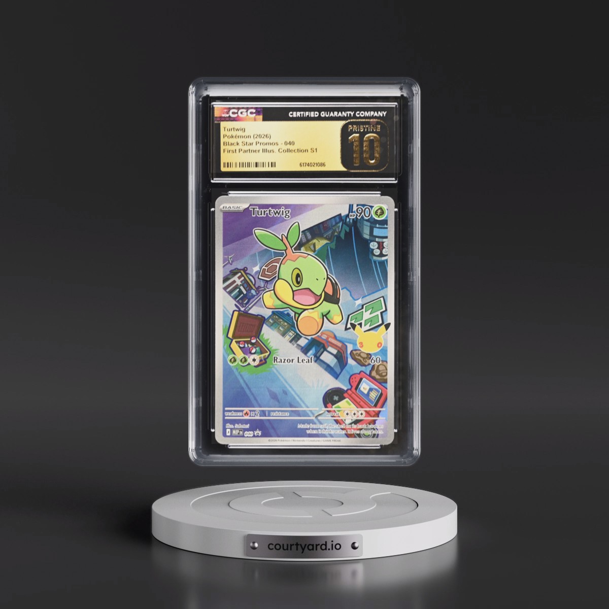 2025 Black Star Promos - Mega Evolution MEP EN #040 Turtwig - First Partner Illustration Collection Series 1 (Holo) (CGC 10 PRISTINE)