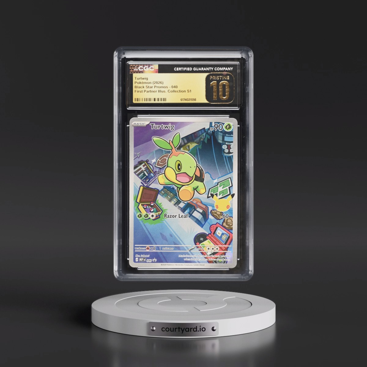 2025 Black Star Promos - Mega Evolution MEP EN #040 Turtwig - First Partner Illustration Collection Series 1 (Holo) (CGC 10 PRISTINE)