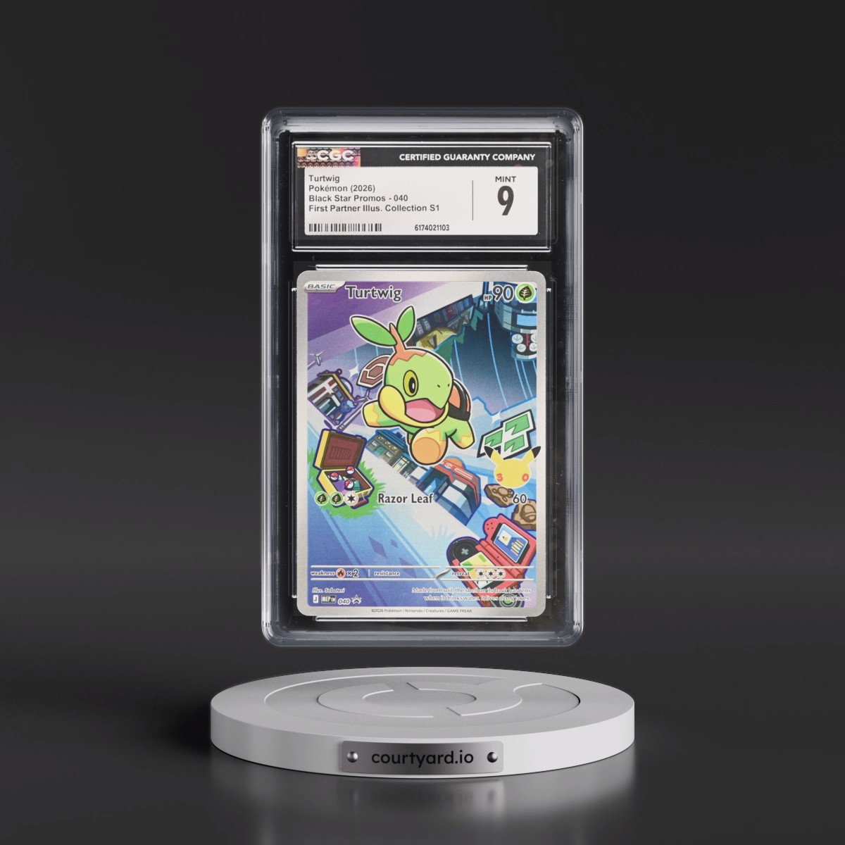 2025 Black Star Promos - Mega Evolution MEP EN #040 Turtwig - First Partner Illustration Collection Series 1 (Holo) (CGC 9 MINT)