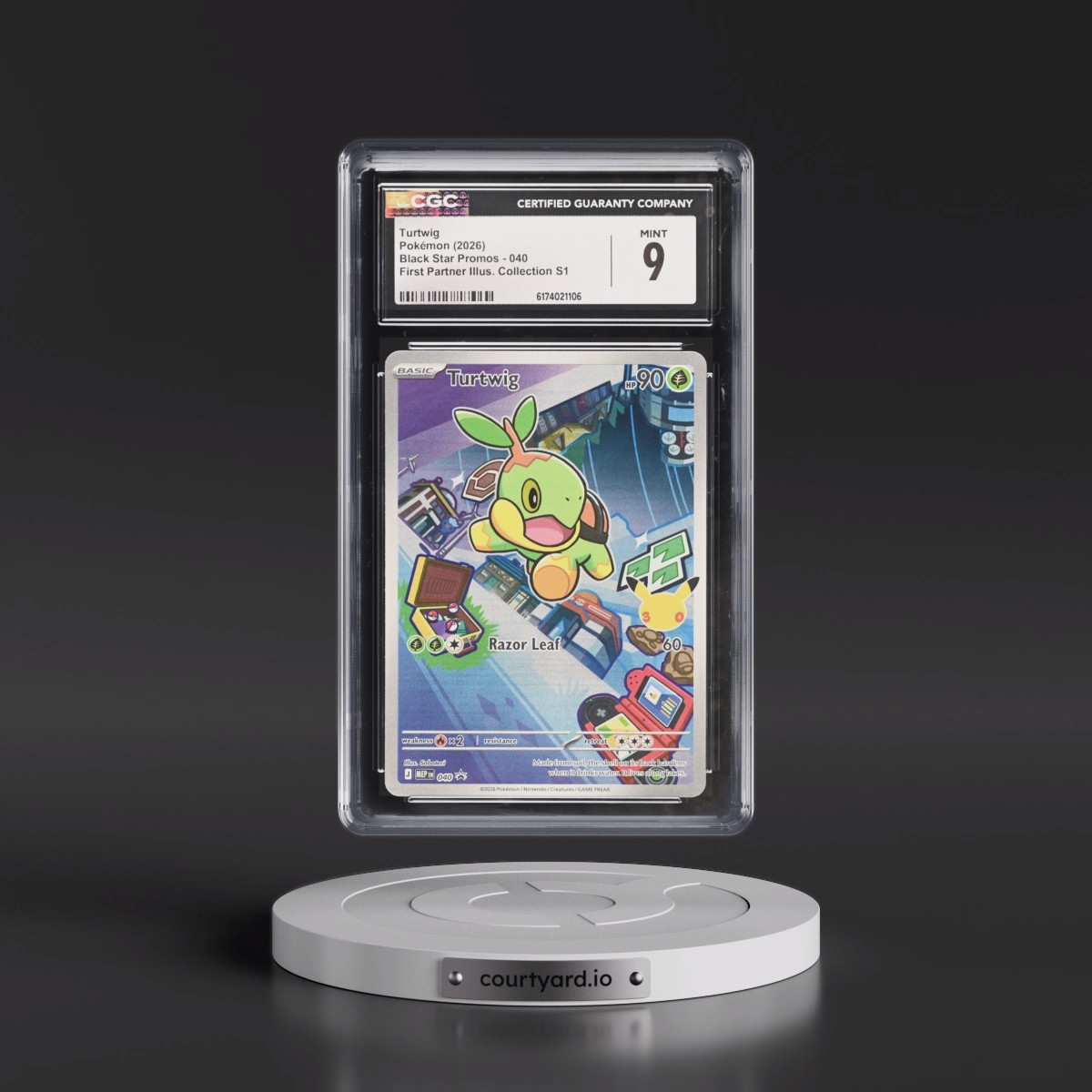 2025 Black Star Promos - Mega Evolution MEP EN #040 Turtwig - First Partner Illustration Collection Series 1 (Holo) (CGC 9 MINT)