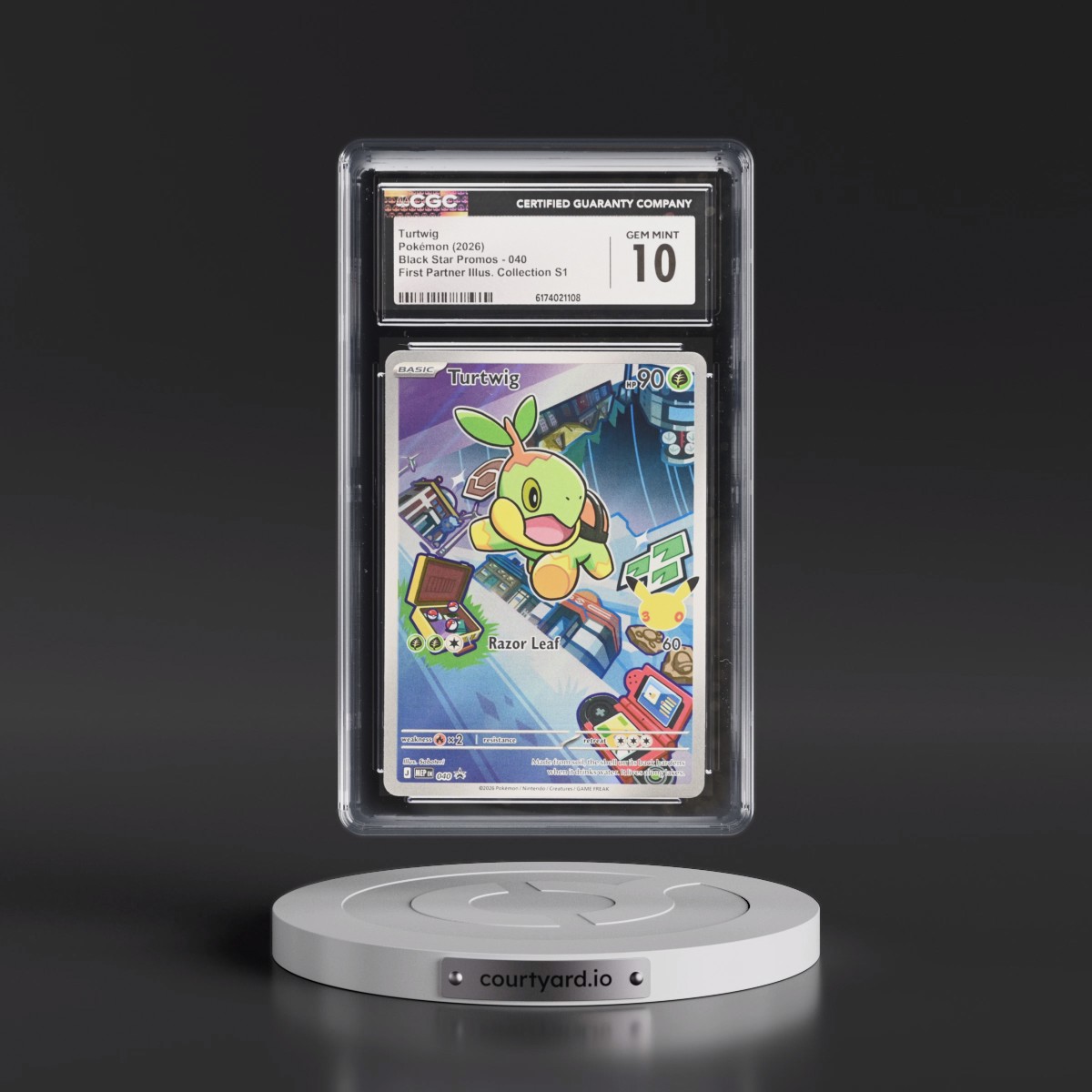 2025 Black Star Promos - Mega Evolution MEP EN #040 Turtwig - First Partner Illustration Collection Series 1 (Holo) (CGC 10 GEM MINT)