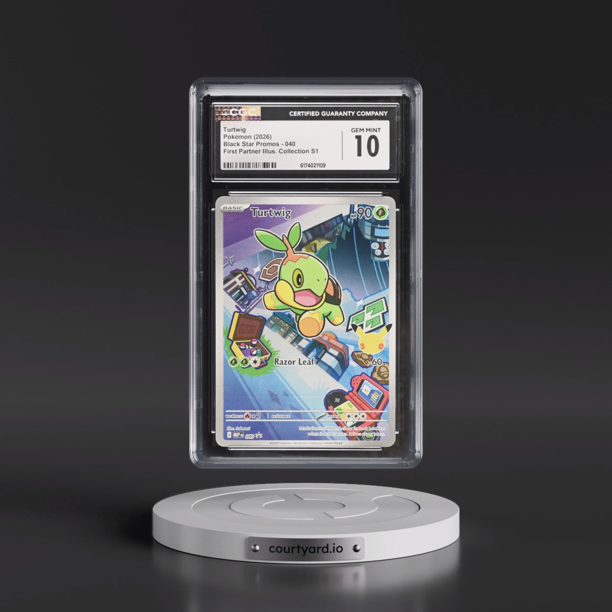 2025 Black Star Promos - Mega Evolution MEP EN #040 Turtwig - First Partner Illustration Collection Series 1 (Holo) (CGC 10 GEM MINT)