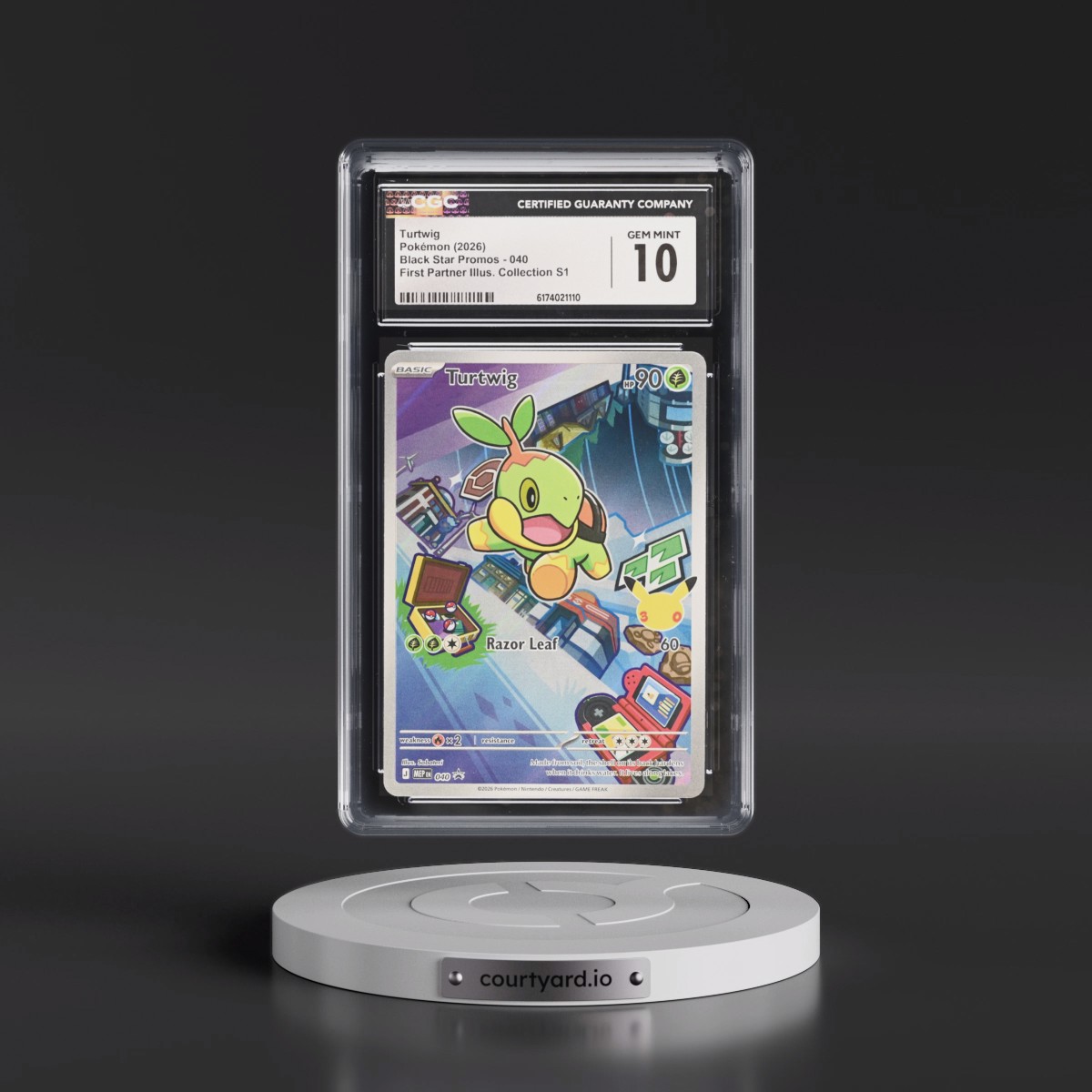 2025 Black Star Promos - Mega Evolution MEP EN #040 Turtwig - First Partner Illustration Collection Series 1 (Holo) (CGC 10 GEM MINT)