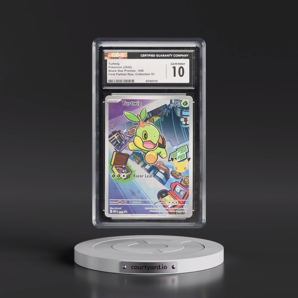 2025 Black Star Promos - Mega Evolution MEP EN #040 Turtwig - First Partner Illustration Collection Series 1 (Holo) (CGC 10 GEM MINT)