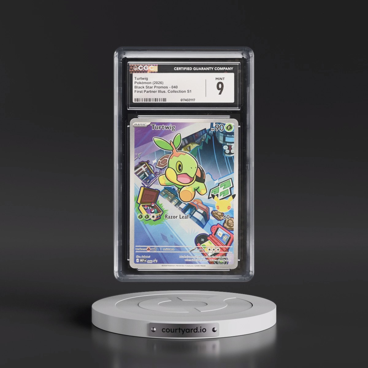 2025 Black Star Promos - Mega Evolution MEP EN #040 Turtwig - First Partner Illustration Collection Series 1 (Holo) (CGC 9 MINT)