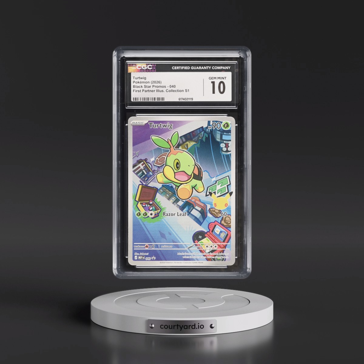 2025 Black Star Promos - Mega Evolution MEP EN #040 Turtwig - First Partner Illustration Collection Series 1 (Holo) (CGC 10 GEM MINT)