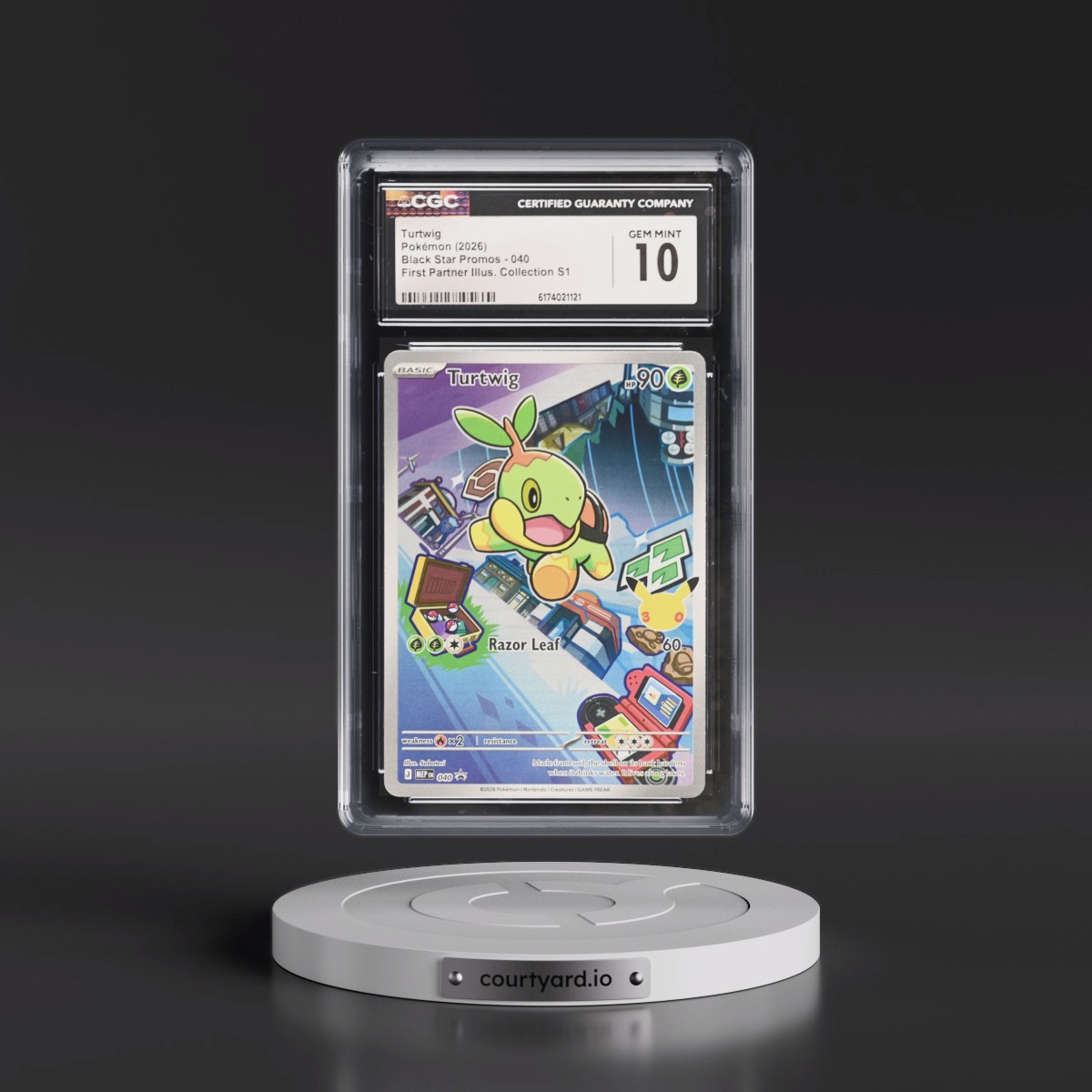 2025 Black Star Promos - Mega Evolution MEP EN #040 Turtwig - First Partner Illustration Collection Series 1 (Holo) (CGC 10 GEM MINT)
