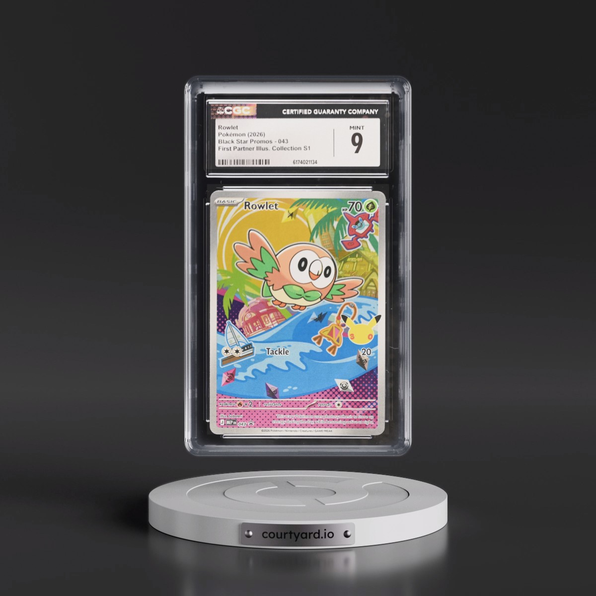 2025 Black Star Promos - Mega Evolution MEP EN #043 Rowlet - First Partner Illustration Collection Series 1 (Holo) (CGC 9 MINT)