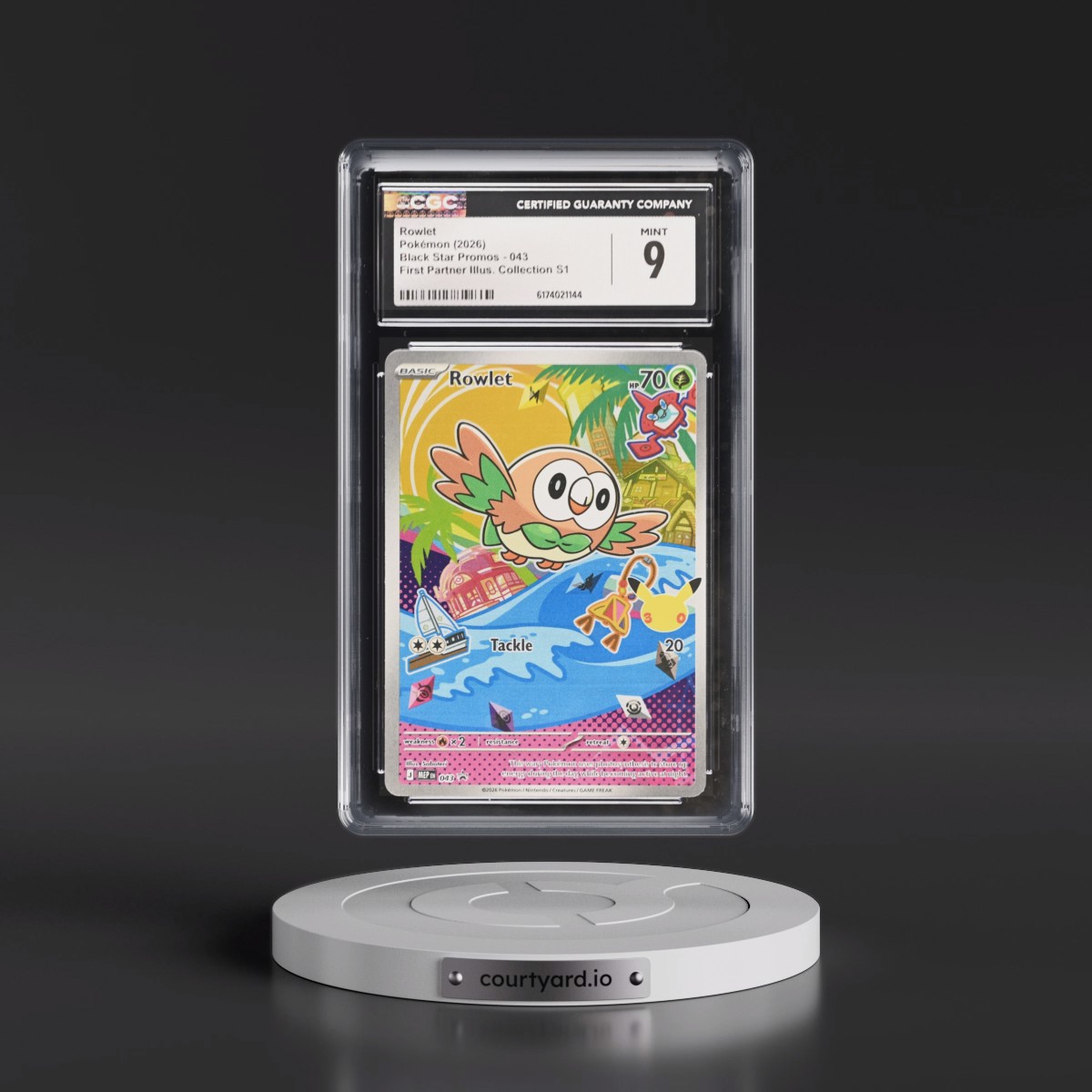 2025 Black Star Promos - Mega Evolution MEP EN #043 Rowlet - First Partner Illustration Collection Series 1 (Holo) (CGC 9 MINT)