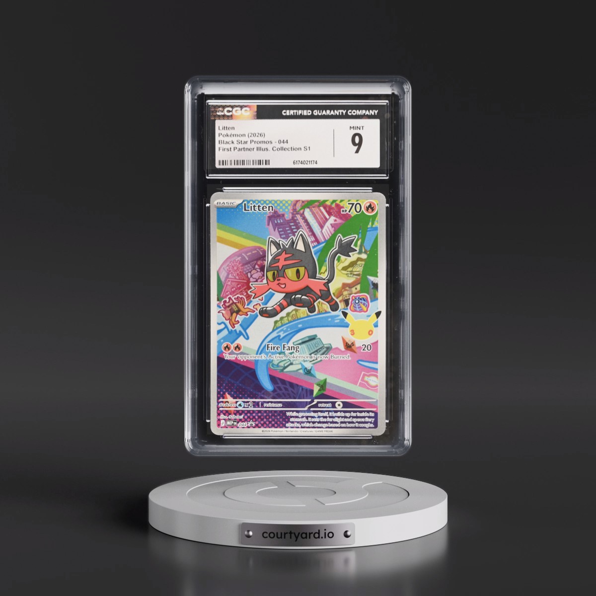 2025 Black Star Promos - Mega Evolution MEP EN #044 Litten - First Partner Illustration Collection Series 1 (Holo) (CGC 9 MINT)