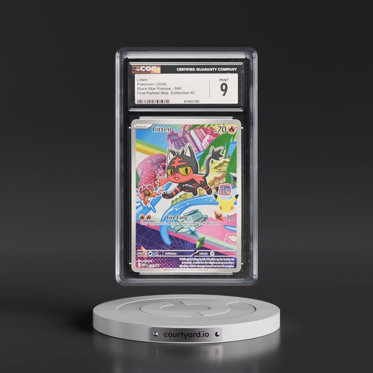2025 Black Star Promos - Mega Evolution MEP EN #044 Litten - First Partner Illustration Collection Series 1 (Holo) (CGC 9 MINT)