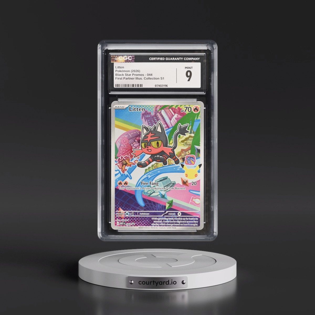 2025 Black Star Promos - Mega Evolution MEP EN #044 Litten - First Partner Illustration Collection Series 1 (Holo) (CGC 9 MINT)
