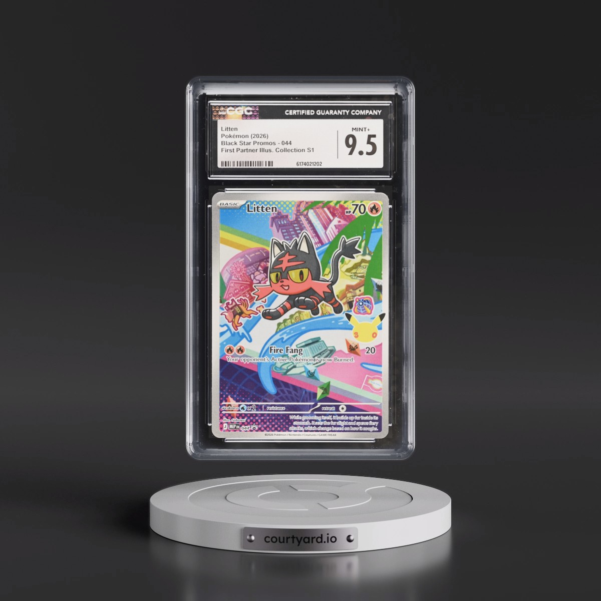 2025 Black Star Promos - Mega Evolution MEP EN #044 Litten - First Partner Illustration Collection Series 1 (Holo) (CGC 9.5 MINT+)