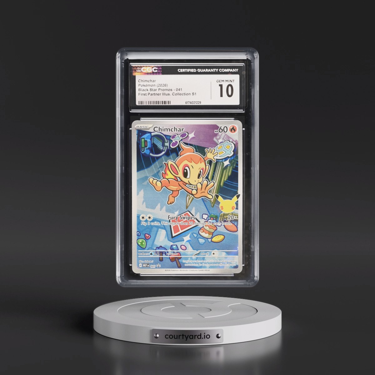 2025 Black Star Promos - Mega Evolution MEP EN #041 Chimchar - First Partner Illustration Collection Series 1 (Holo) (CGC 10 GEM MINT)