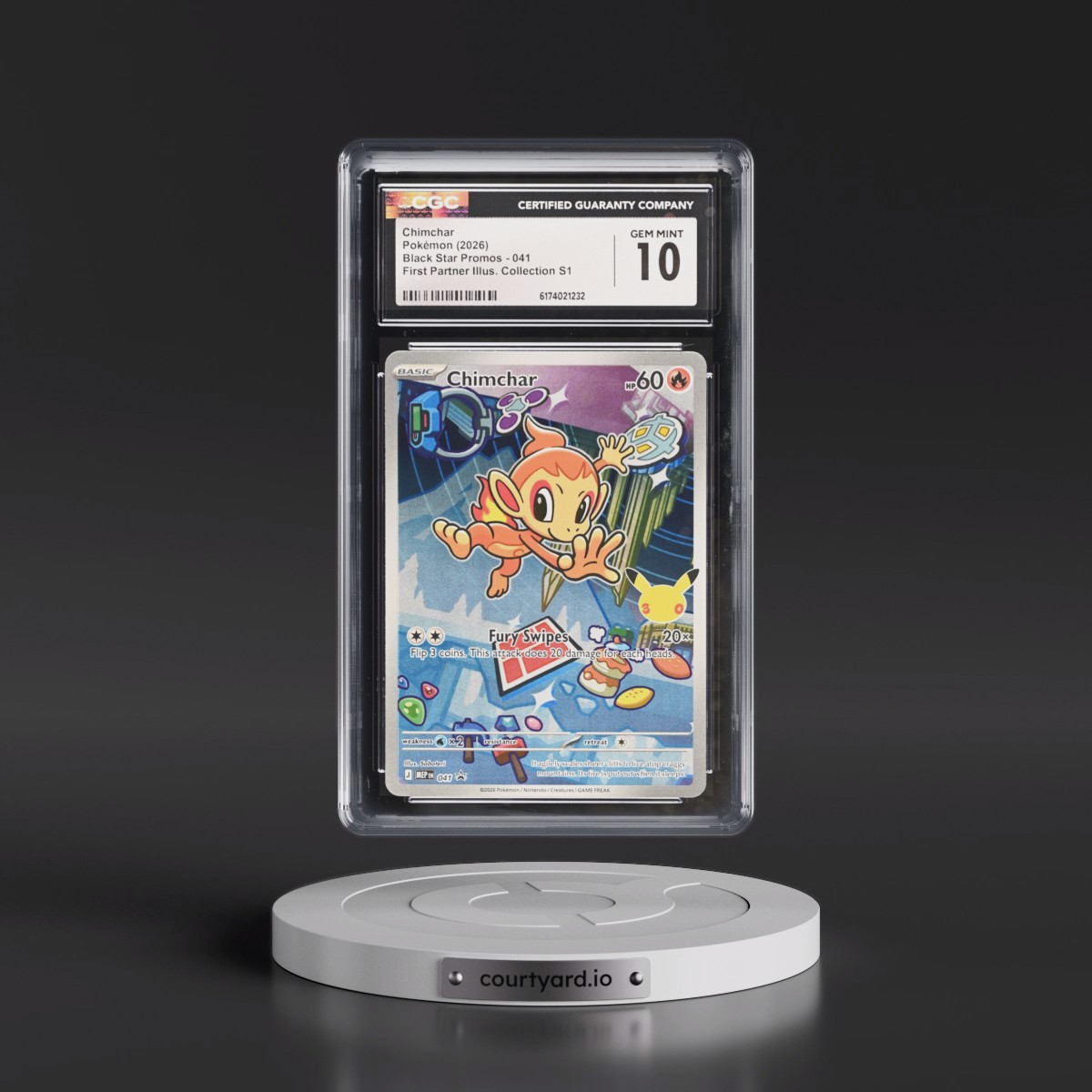 2025 Black Star Promos - Mega Evolution MEP EN #041 Chimchar - First Partner Illustration Collection Series 1 (Holo) (CGC 10 GEM MINT)