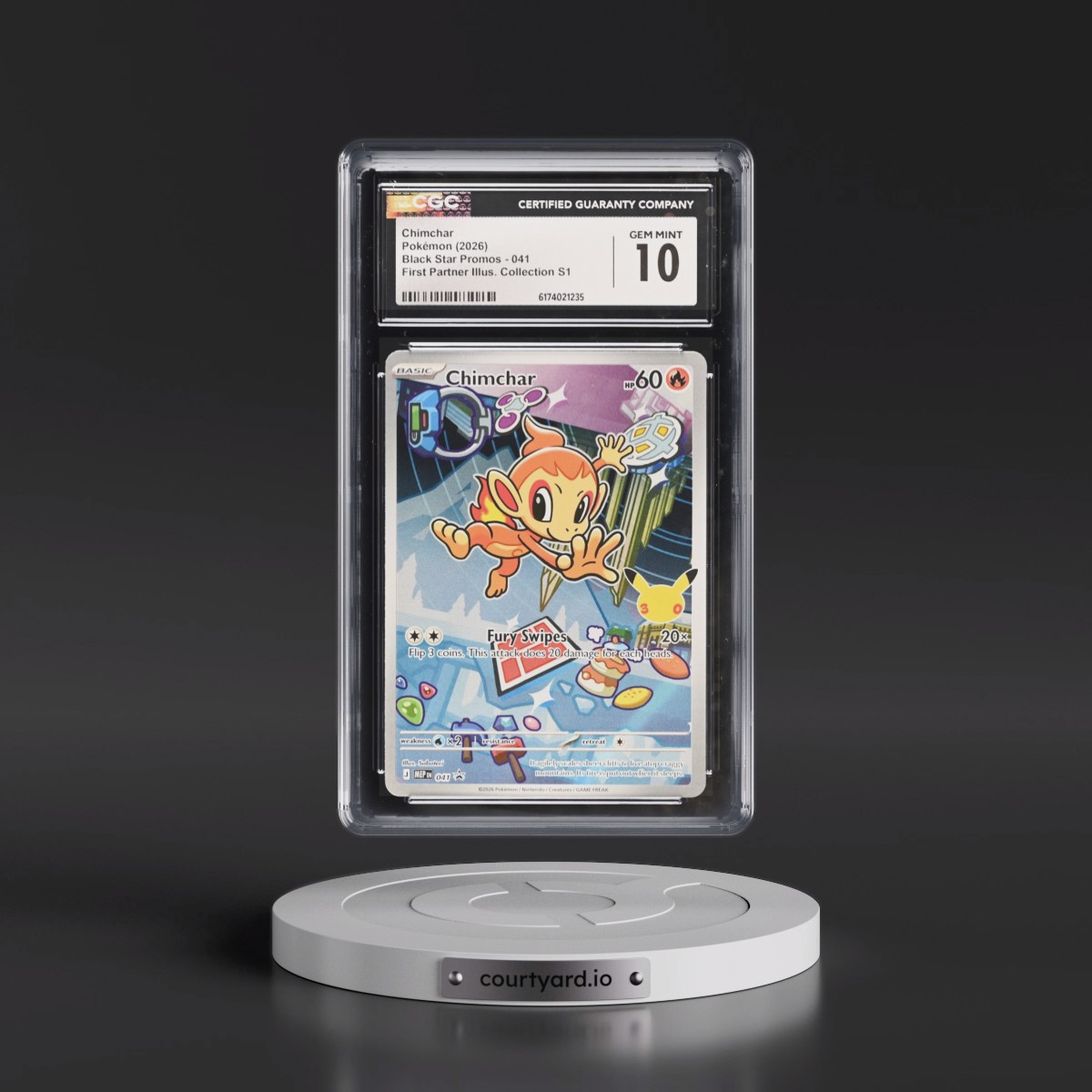 2025 Black Star Promos - Mega Evolution MEP EN #041 Chimchar - First Partner Illustration Collection Series 1 (Holo) (CGC 10 GEM MINT)