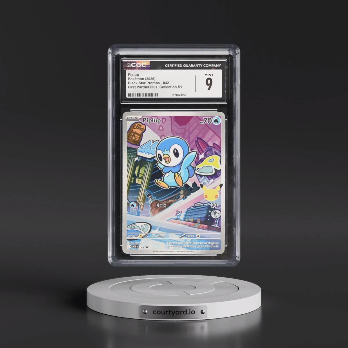 2025 Black Star Promos - Mega Evolution MEP EN #042 Piplup - First Partner Illustration Collection Series 1 (Holo) (CGC 9 MINT)