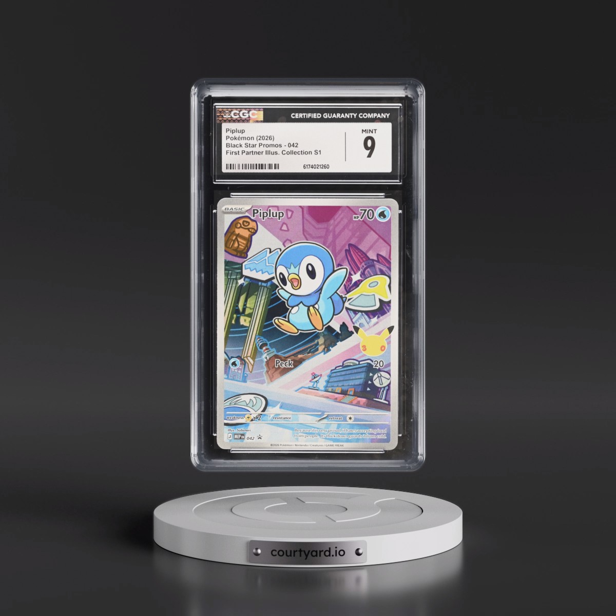 2025 Black Star Promos - Mega Evolution MEP EN #042 Piplup - First Partner Illustration Collection Series 1 (Holo) (CGC 9 MINT)