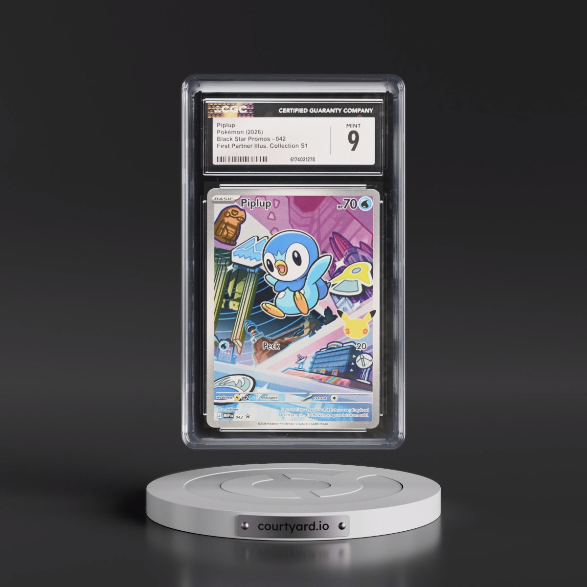 2025 Black Star Promos - Mega Evolution MEP EN #042 Piplup - First Partner Illustration Collection Series 1 (Holo) (CGC 9 MINT)