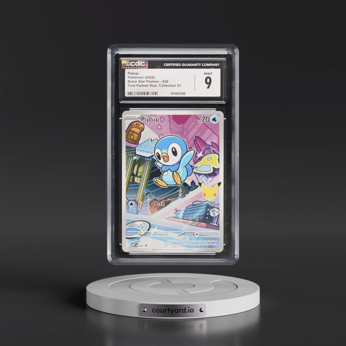 2025 Black Star Promos - Mega Evolution MEP EN #042 Piplup - First Partner Illustration Collection Series 1 (Holo) (CGC 9 MINT)