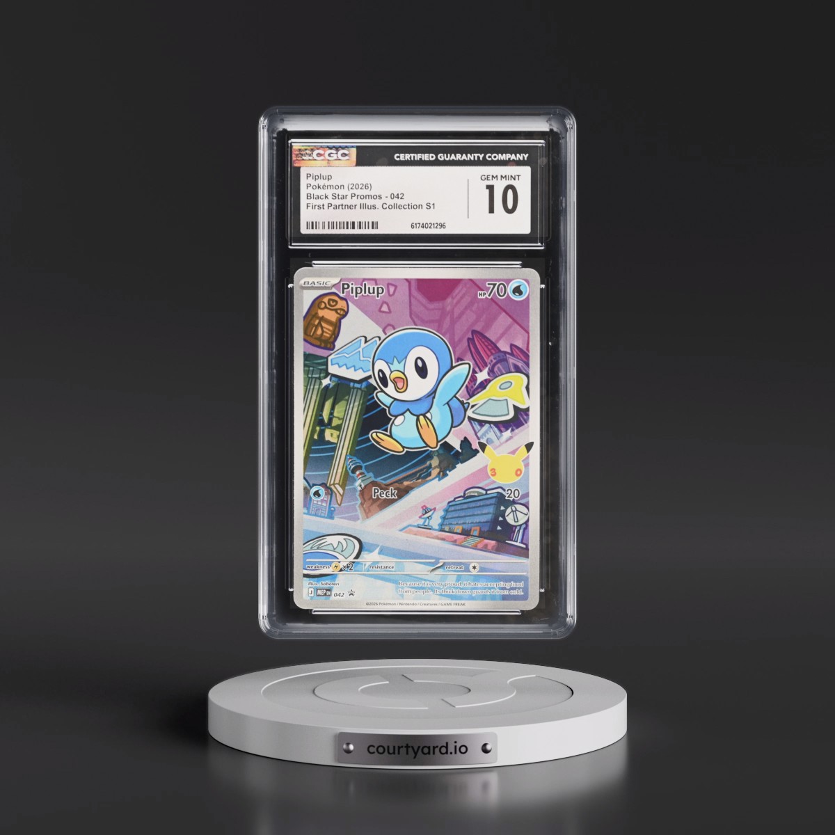 2025 Black Star Promos - Mega Evolution MEP EN #042 Piplup - First Partner Illustration Collection Series 1 (Holo) (CGC 10 GEM MINT)