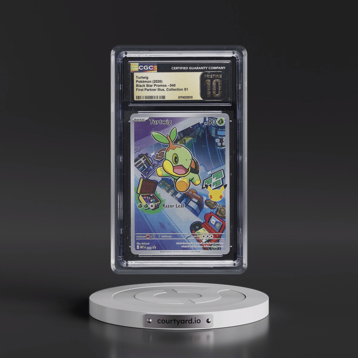 2025 Black Star Promos - Mega Evolution MEP EN #040 Turtwig - First Partner Illustration Collection Series 1 (Holo) (CGC 10 PRISTINE)