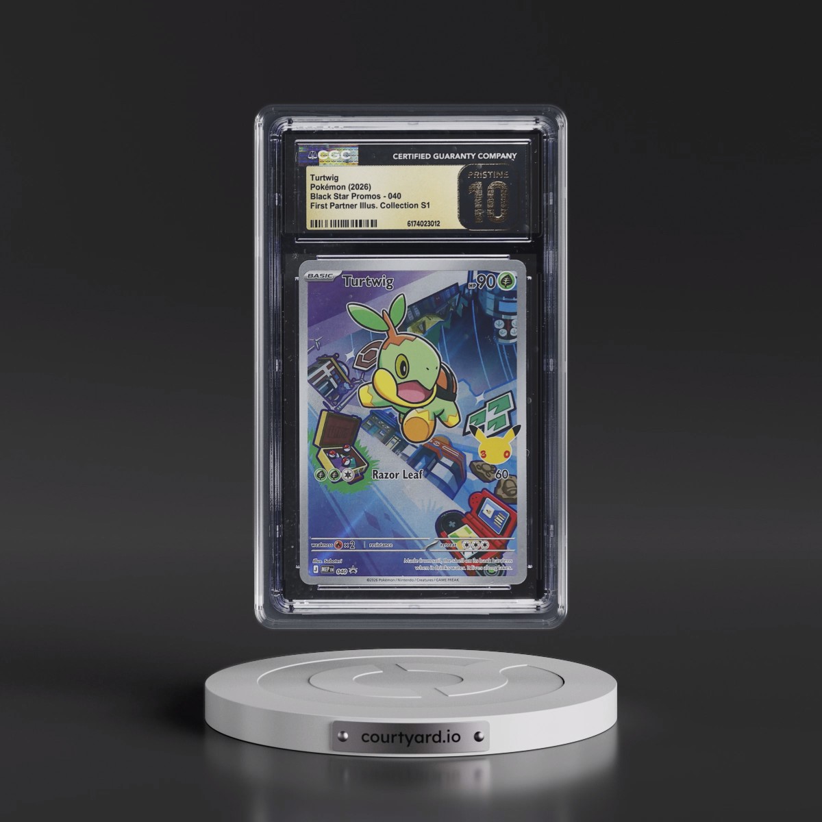 2025 Black Star Promos - Mega Evolution MEP EN #040 Turtwig - First Partner Illustration Collection Series 1 (Holo) (CGC 10 PRISTINE)