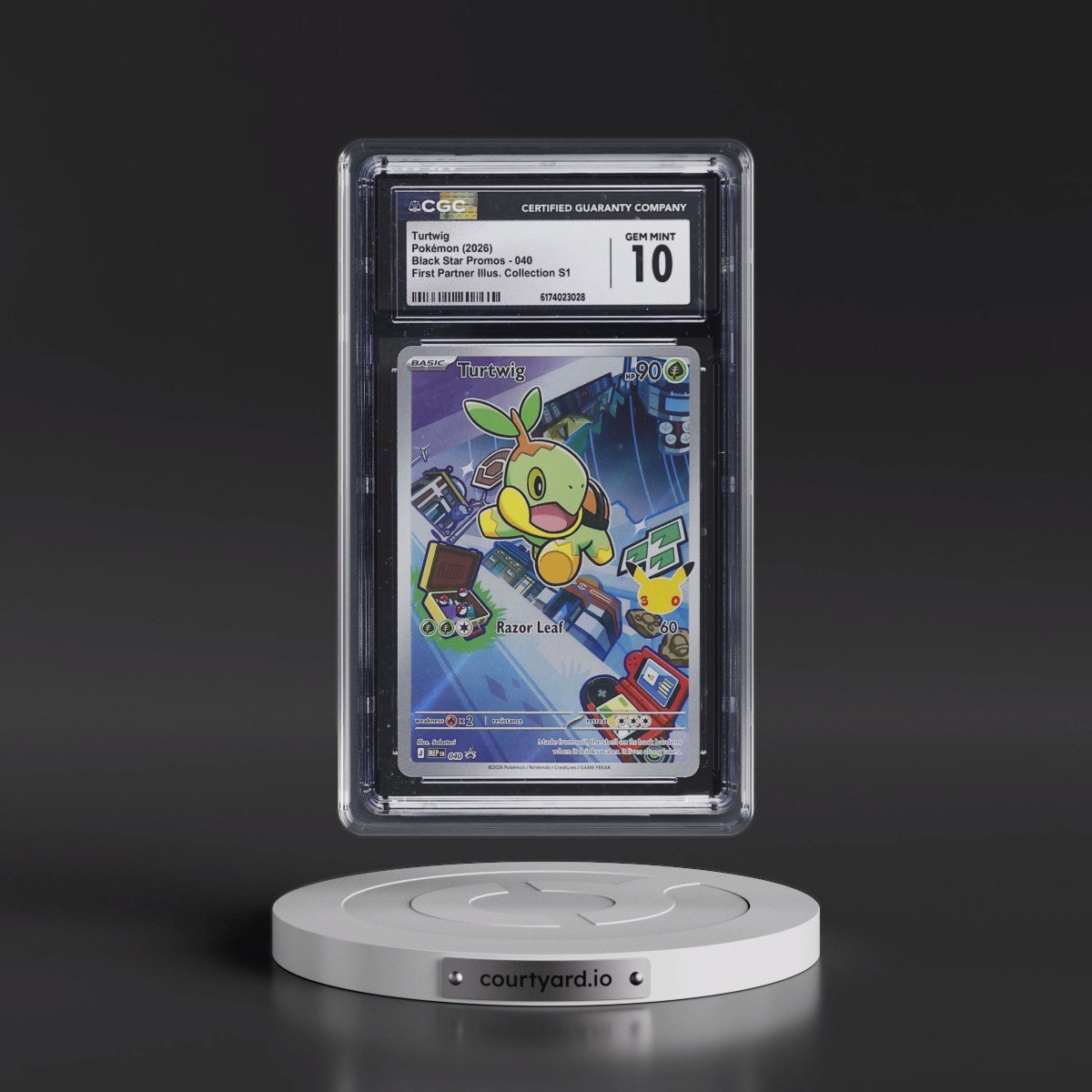 2025 Black Star Promos - Mega Evolution MEP EN #040 Turtwig - First Partner Illustration Collection Series 1 (Holo) (CGC 10 GEM MINT)