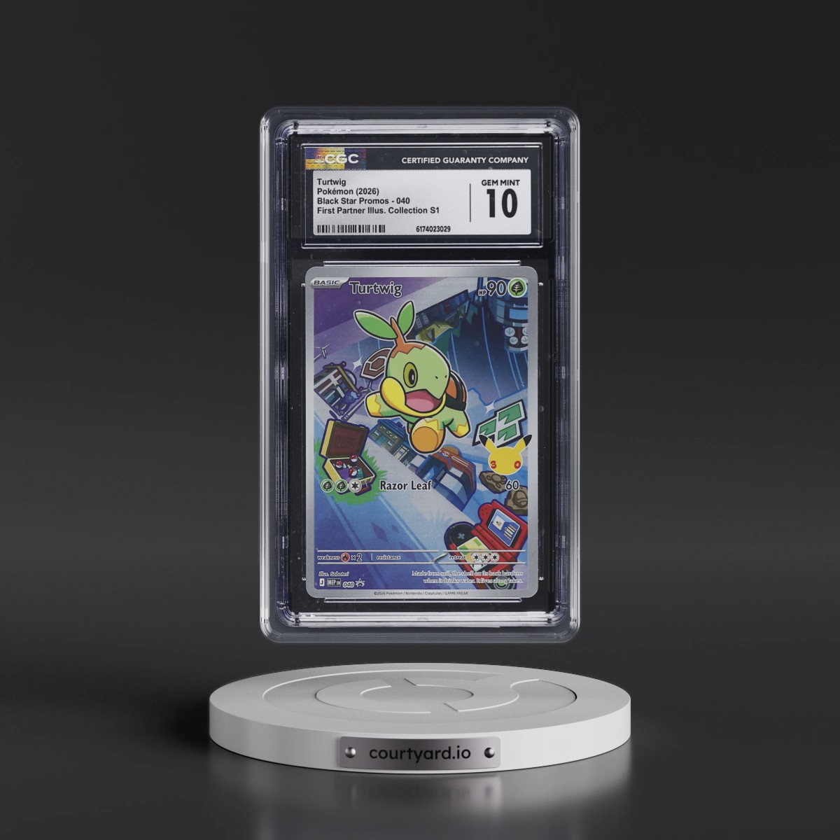 2025 Black Star Promos - Mega Evolution MEP EN #040 Turtwig - First Partner Illustration Collection Series 1 (Holo) (CGC 10 GEM MINT)