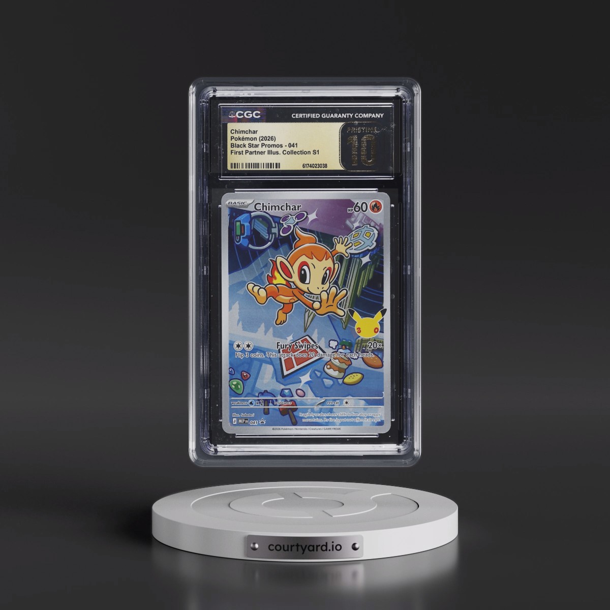 2025 Black Star Promos - Mega Evolution MEP EN #041 Chimchar - First Partner Illustration Collection Series 1 (Holo) (CGC 10 PRISTINE)